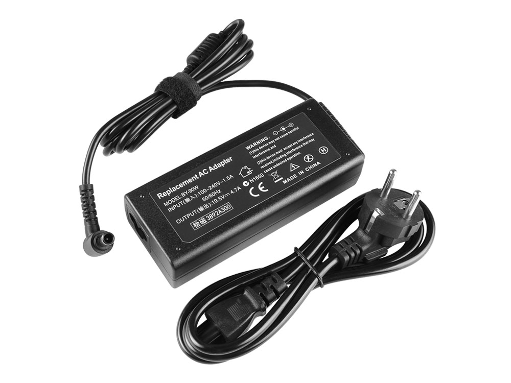 90W Laddare Kompatibel med VAIO 11113FXW AC Adapter + Kabel