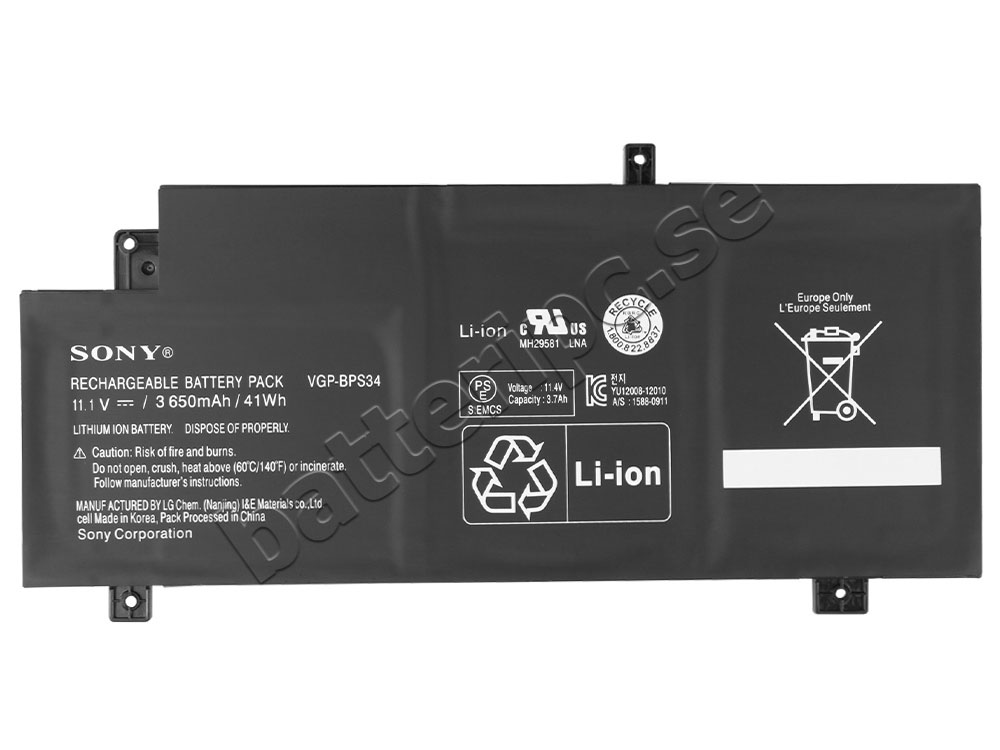 41Whr 3650mAh Sony Vaio SVF14A15SNB Original Batterier
