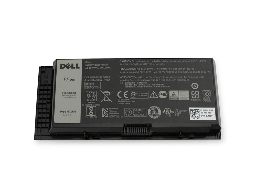 65Whr Dell N71FM 5V19F 451-BBGN Original Batterier