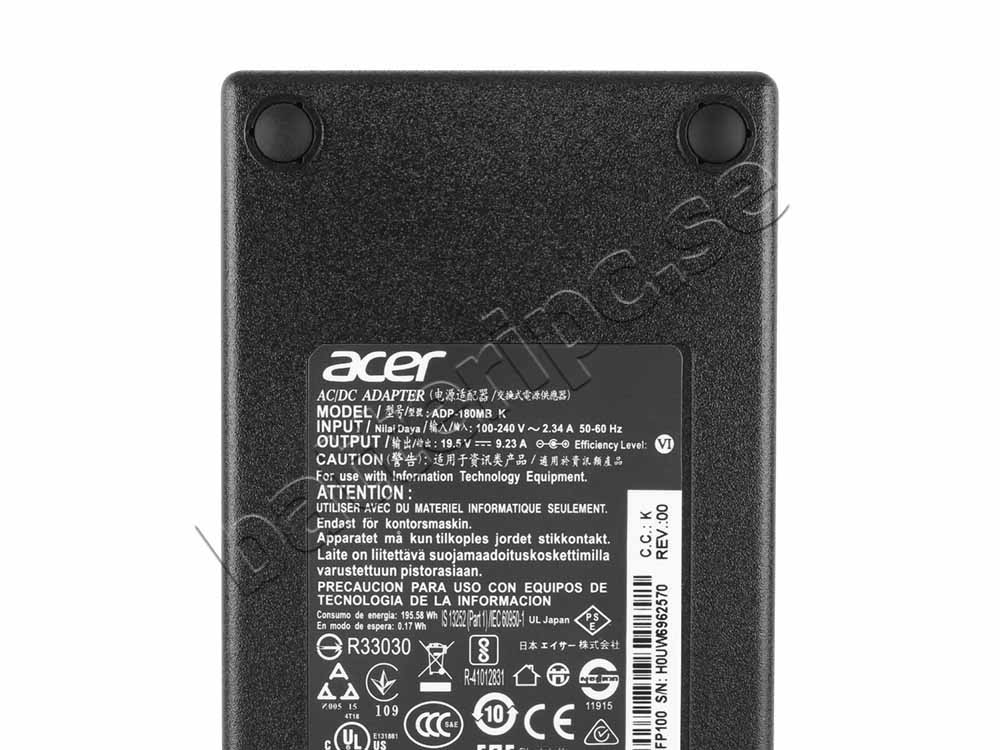 Original 180W Acer Predator Triton 300 PT315-52 AC Adapter Laddare