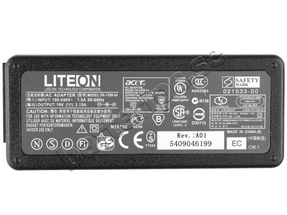 Original 40W AC Adapter Laddare Gateway LT21 Netbook Mini