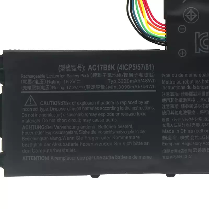 Batterier Acer AC17B8K KT.0040G.012 3220mAh 48Wh