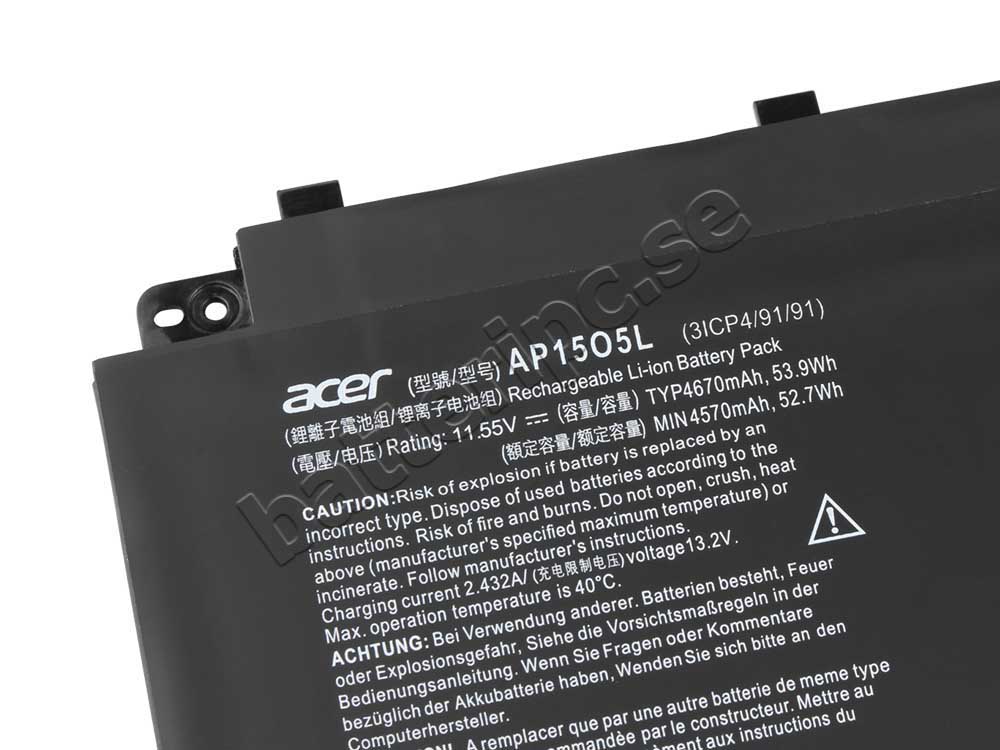 Batterier Acer AP15O5L AP1505L 4670mAh 53.9Wh
