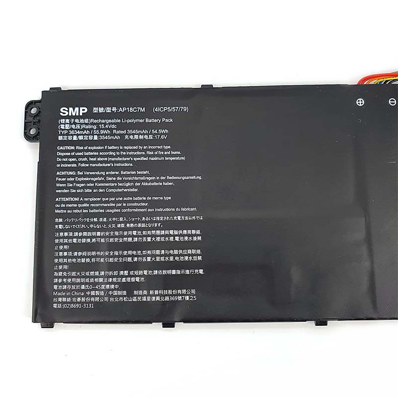 Batterier Acer AP18C7M 4ICP5/57/79 3634mAh/3435mAh