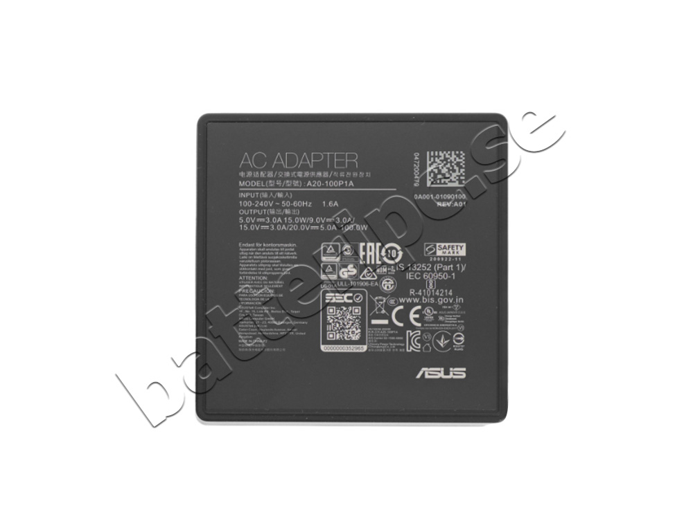 100W USB-C Laddare Acer Swift 3 OLED SF314-71-56C7 AC Adapter + Kabel