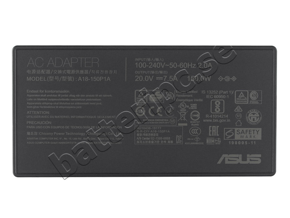 Original 150W Laddare Asus TUF Gaming F15 FX506LH-HN042T AC Adapter