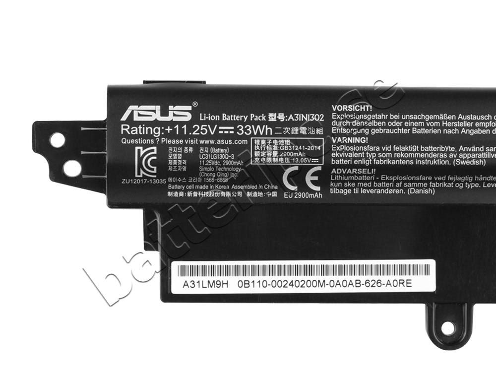 33Whr Asus VivoBook F200MA-CT098H F200MA-CT135H Original Batterier