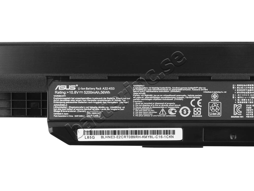 5200mAh Asus A31-K53 A32-K53 Original Batterier