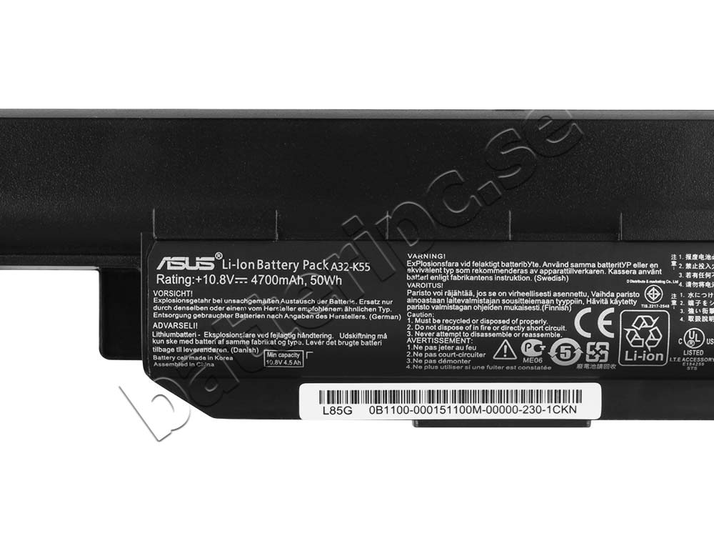 50Whr Asus A55VM-SX055V A55VM-SX143D Original Batterier