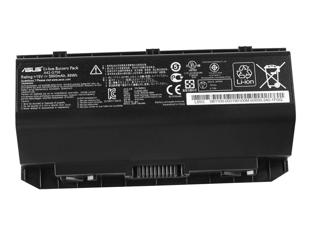 88Whr 8 celler Batterier Asus G750JY-T4003HAsus G750JY-T4032H