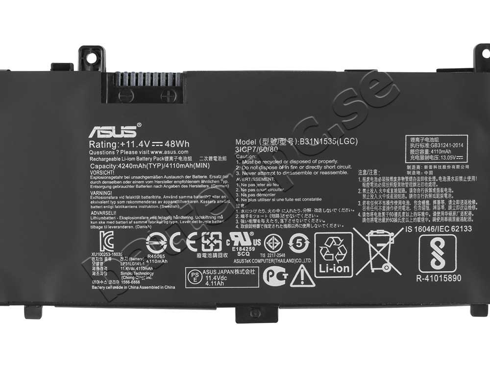 48Wh 4110mAh Original Batterier för Asus Zenbook UX310UA-RB52