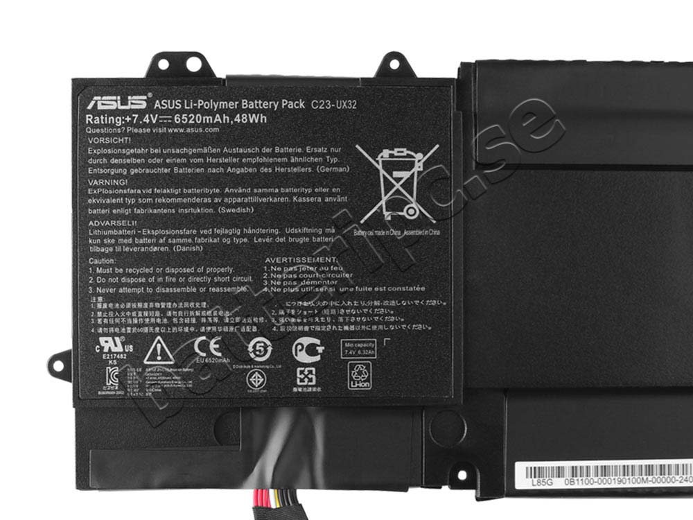 6520mAh Asus UX32VD-DB51 Original Batterier