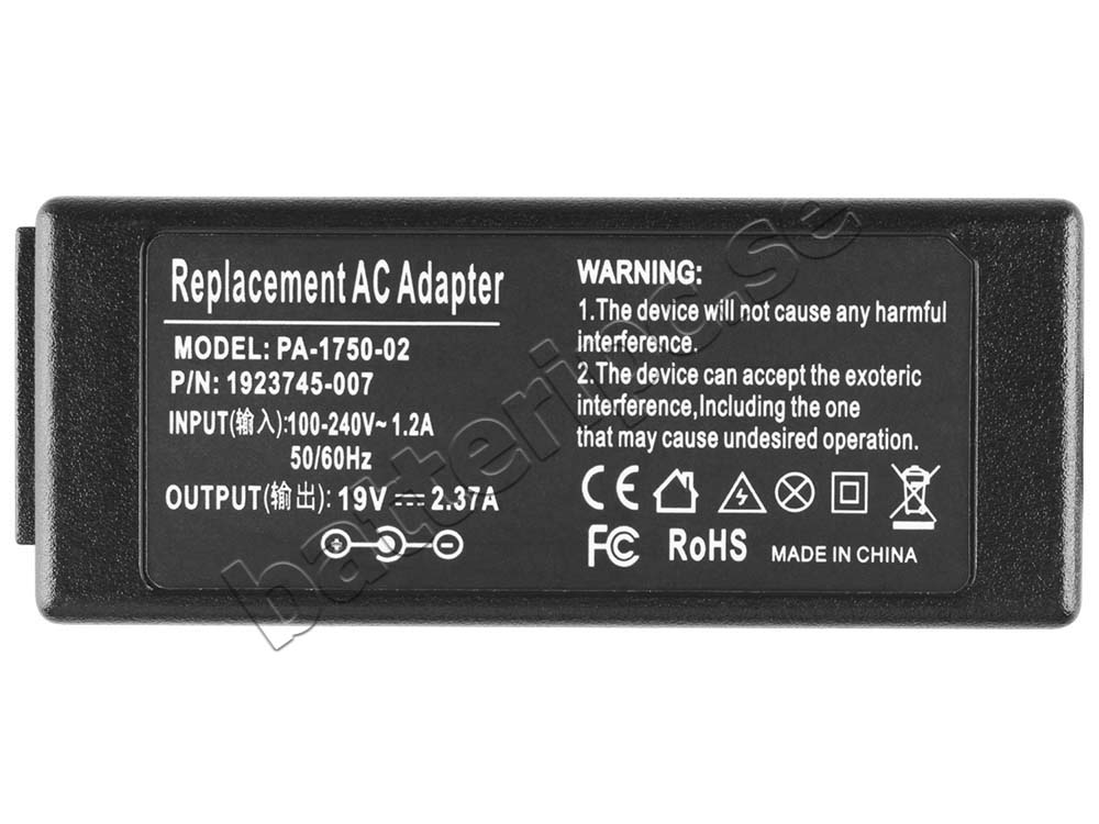 45W Laddare Clevo N740WU N745WU N750BU(4.8mm*1.7mm) AC Adapter
