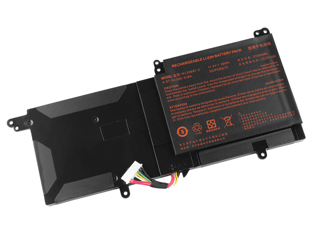 Batterier Clevo N130WU NP3130 N130BU 3100mAh 36Wh