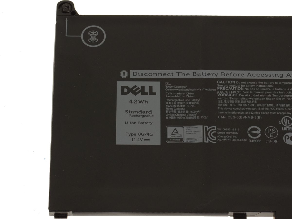 Original 3500mAh 42Wh Batterier Dell 0G74G 00G74G