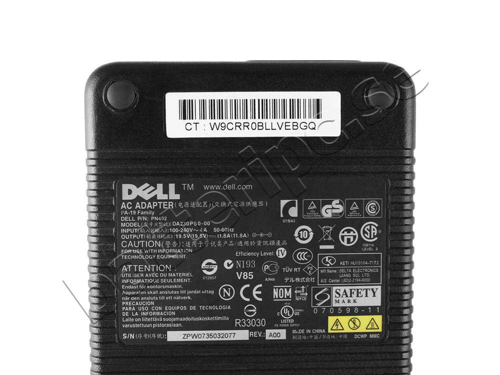 230W Dell DA200PS-00 Original AC Adapter Laddare