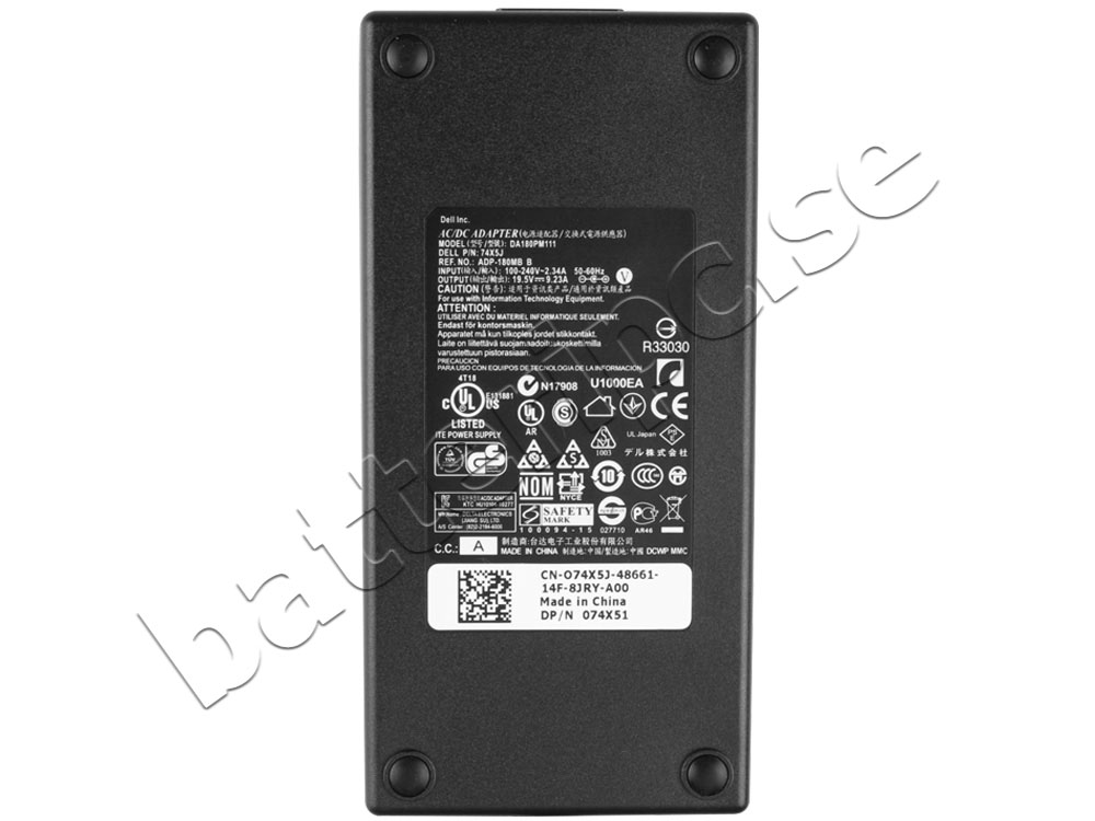 180W Dell DWG4P Original AC Adapter Laddare