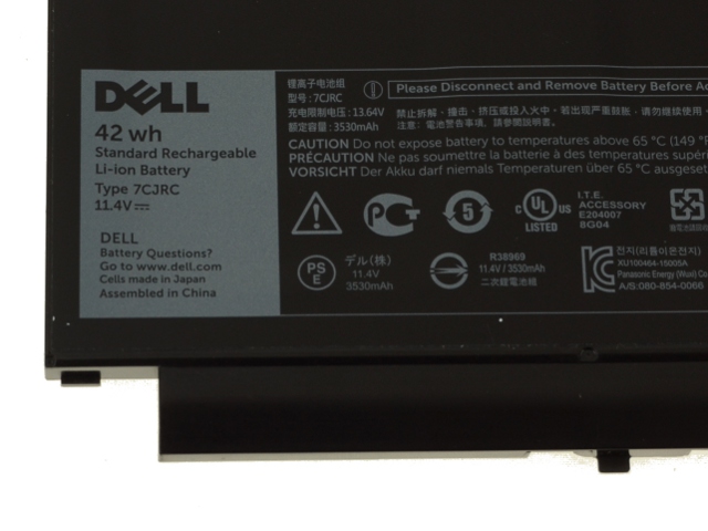 Original 3530mAh 42Wh Batterier Dell 21X15 KNM09 V6VMN