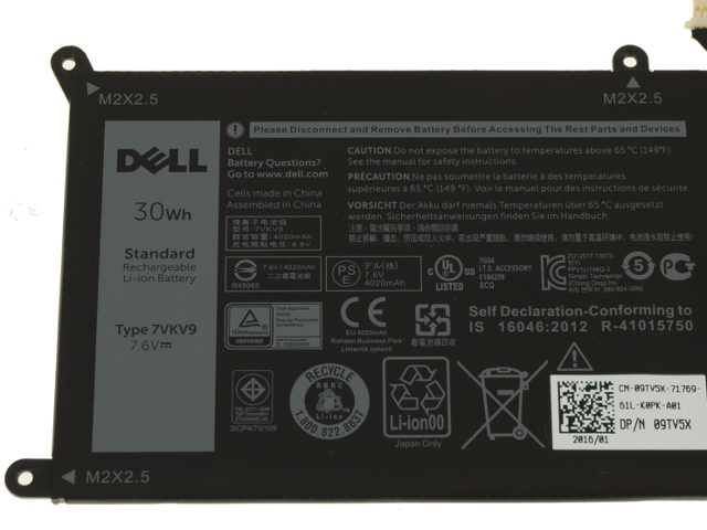 Original 30Wh Batterier Dell 9TV5X V55D0