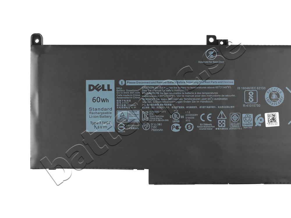 60Wh Original Batterier Dell Latitud 7380 P28S001