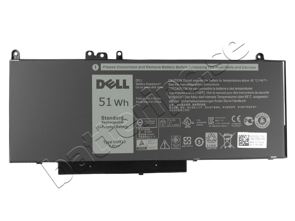 Original 51Wh Batterier Dell Latitud 15 E5550 P37F001