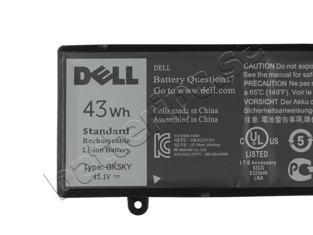 Original 43Wh Dell 0GK5KY Batterier