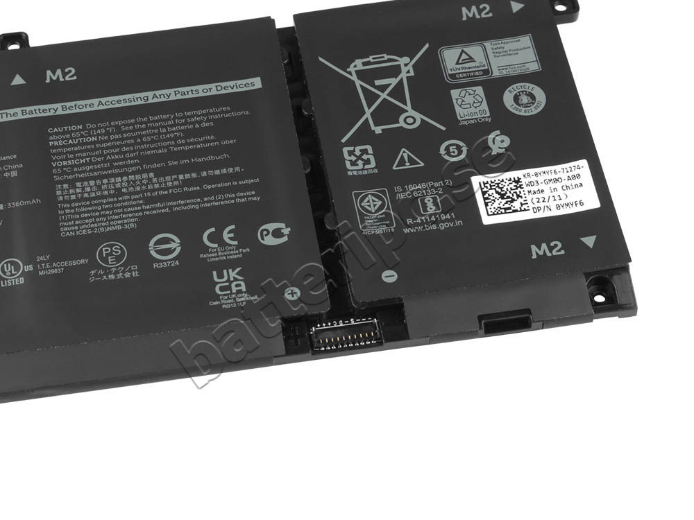 Original 3530mAh 53Wh Batterier Dell 9077G H5CKD TXD03