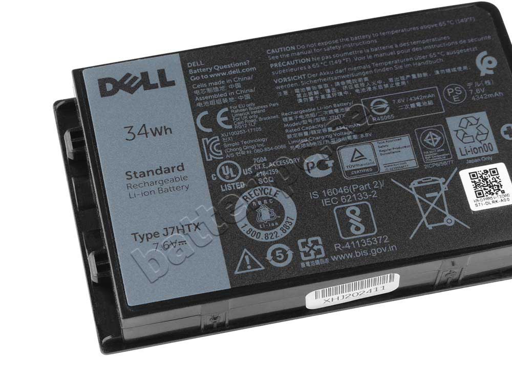 Original 4342mAh 34Wh Batterier Dell Latitud 12 Rugged Tablet 7212