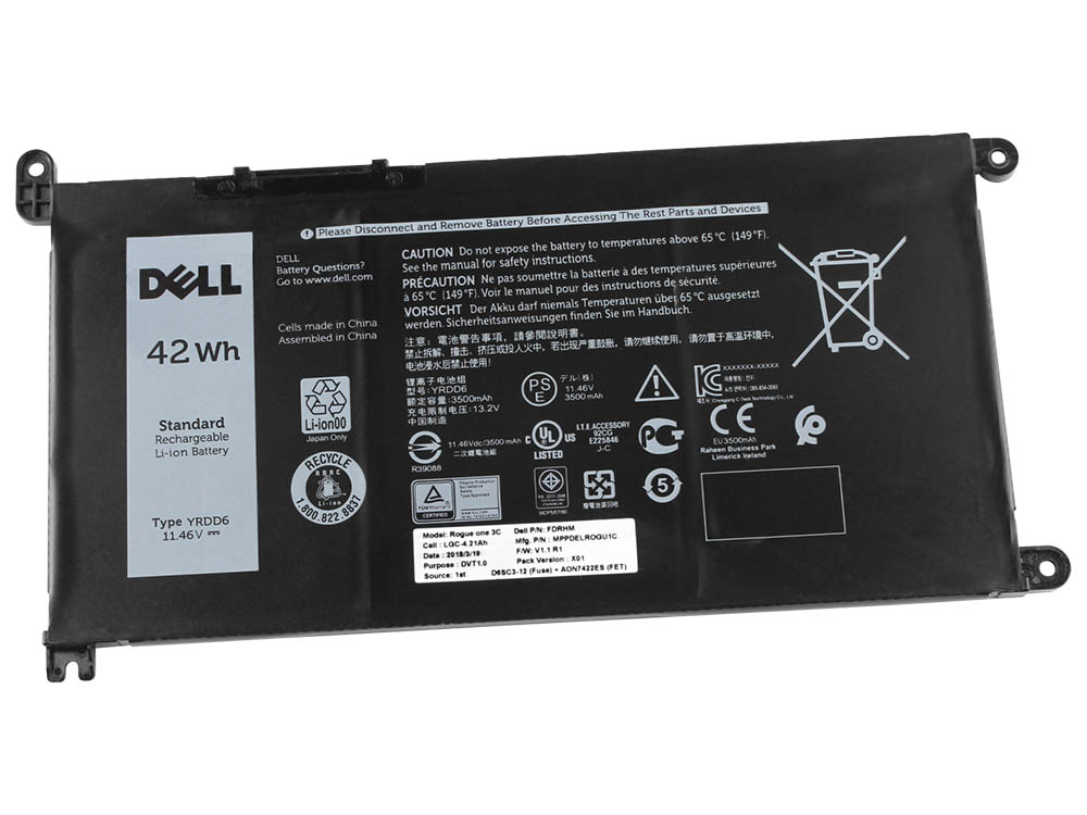 Original 3500mAh 42Wh Batterier Dell Inspiron 14 5481 P93G001