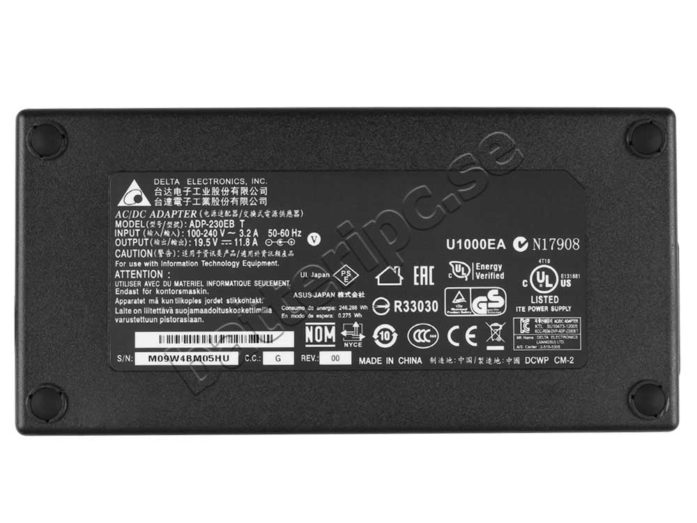 Adapter Laddare Original Chicony A230A003L Clevo P170SM P177SM 230W