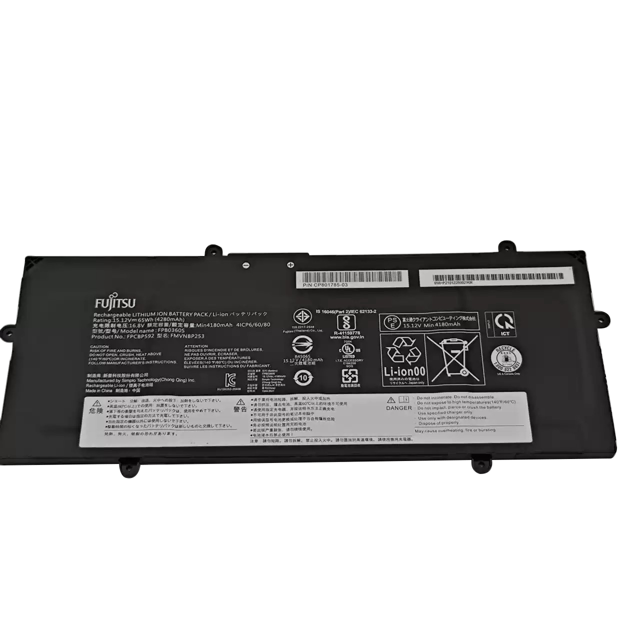 Original Batterier Fujitsu FPCBP592 FPB0360S 4280mAh 65Wh