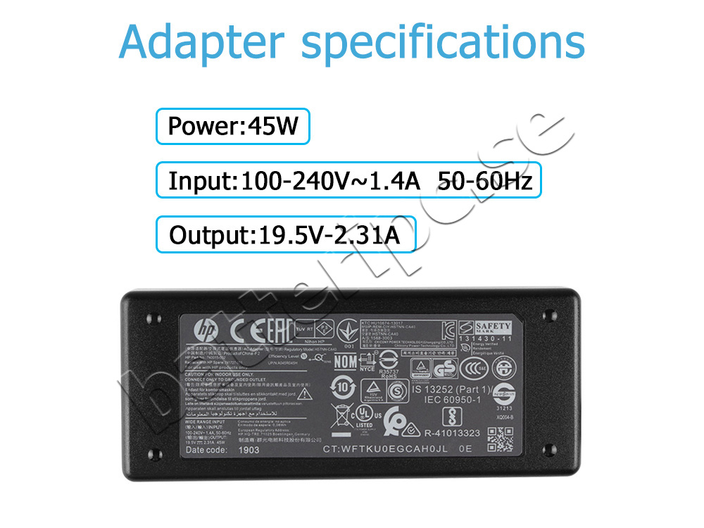 45W AC Adapter Laddare HP Pavilion 11-n000nf x360 11-n010nf x360
