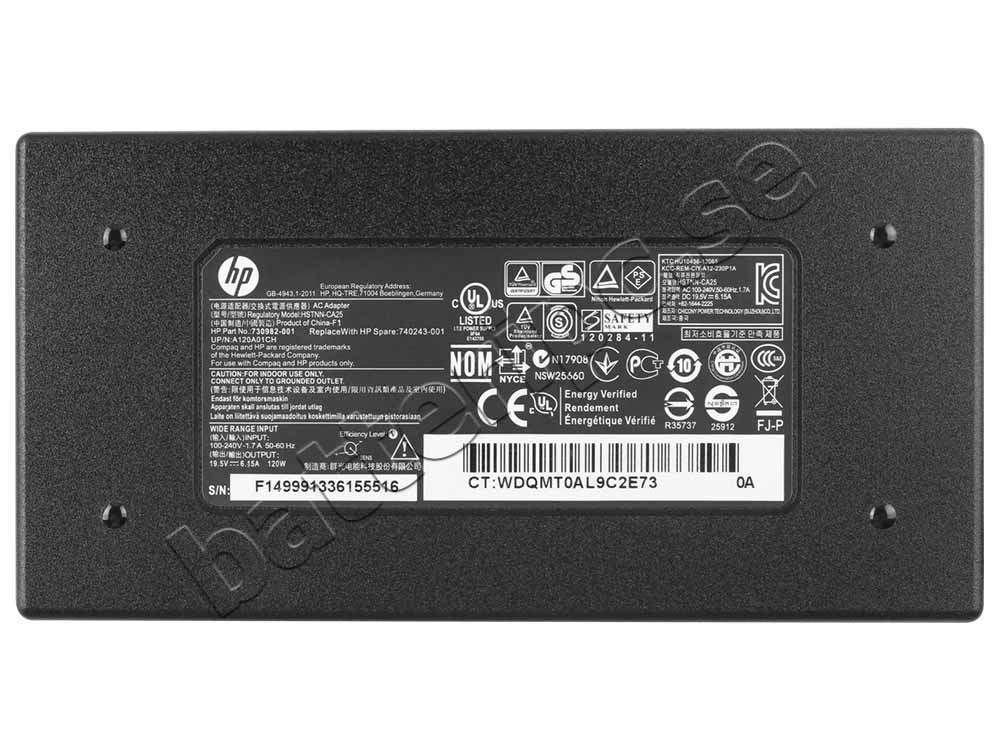 120W Adapter Laddare HP Omen 15-ax003ns X5B34EA + Kabel