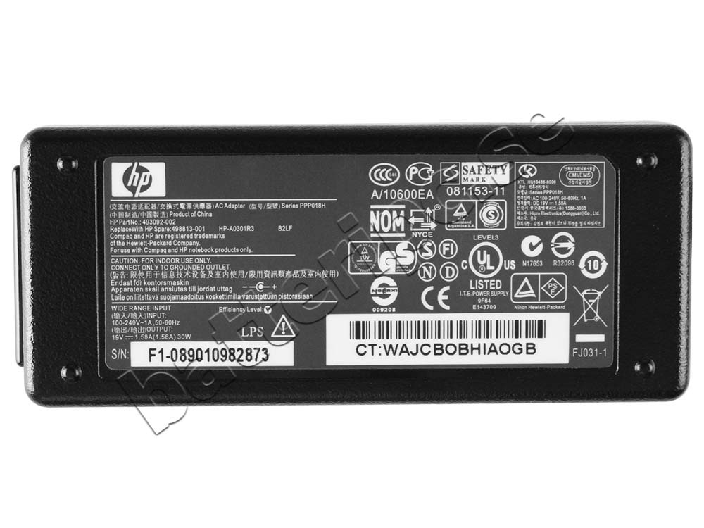 30W AC Adapter Laddare HP Compaq Mini CQ10-130SF + Kabel