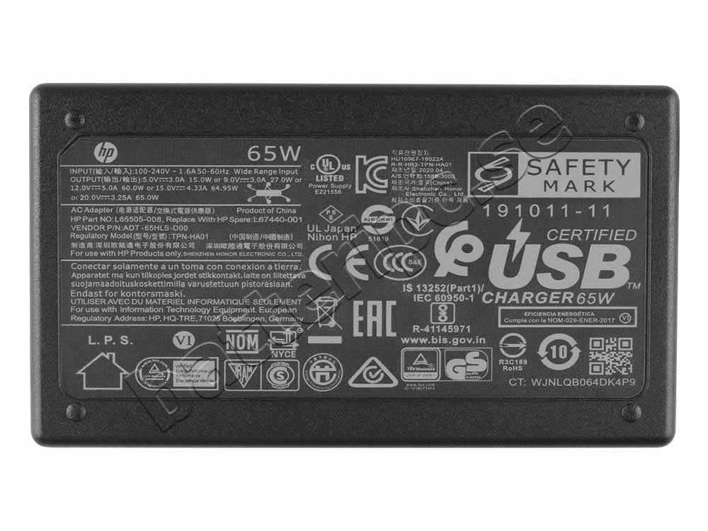 Original 65W USB-C Laddare HP Envy 16-ac0770ng 16-ac0770ng AC Adapter + Kabel