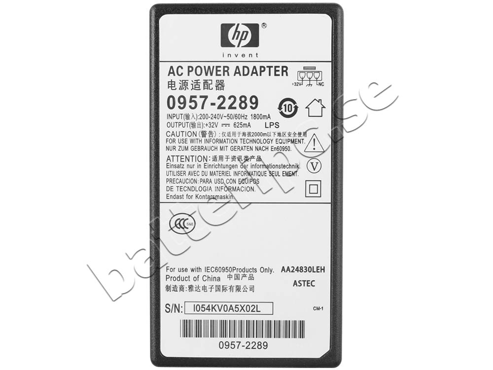 20W HP DeskJet D2545 Original AC Adapter Laddare