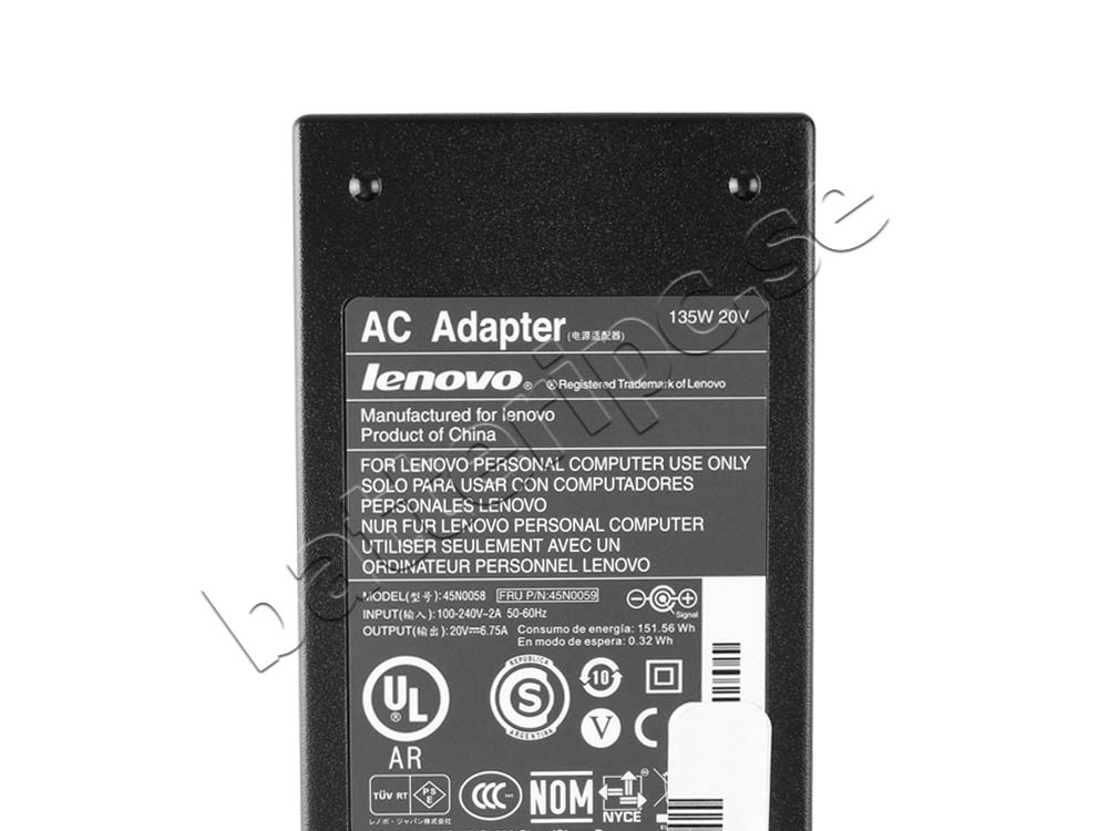 135W Original Adapter Laddare Lenovo ThinkPad T520 4239-4MU