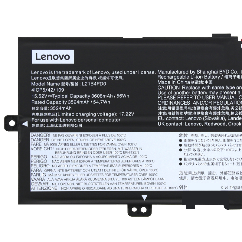 Original Batterier Lenovo 5B11N51729 5B11N51725 5B11N51750 3608mAh 56Wh