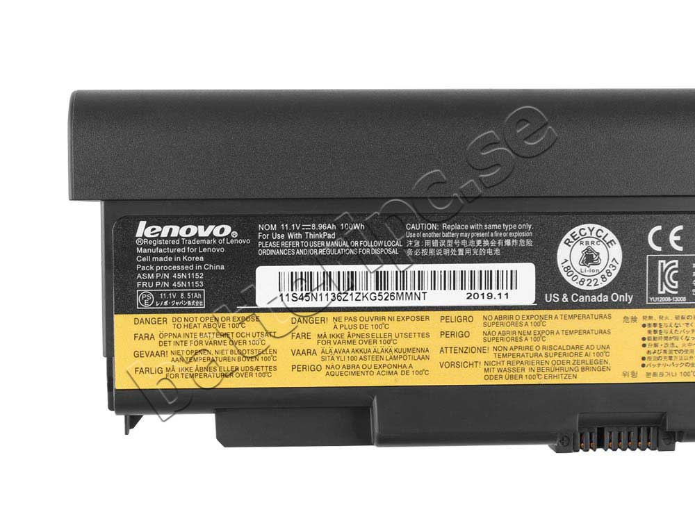 Original 100Whr Batterier Lenovo thinkpad W541 20EG 20EF 45N1779