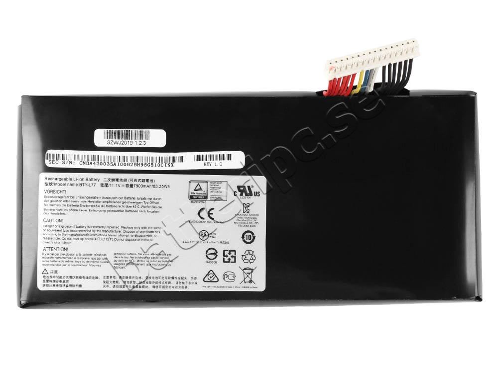 83.25Wh Original Batterier MSI S9N709H211M47