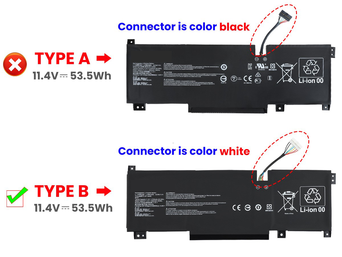 Batterier MSI 9S7-16V611-036 4700mAh 53.5Wh
