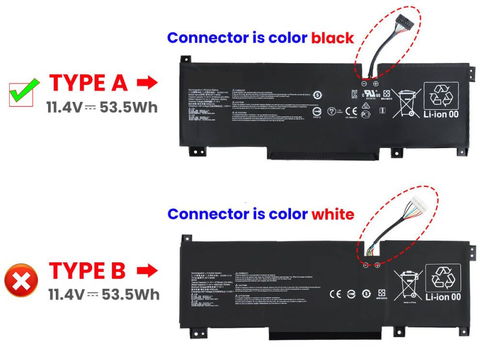 Batterier MSI 9S7-16V611-006 4700mAh 53.5Wh
