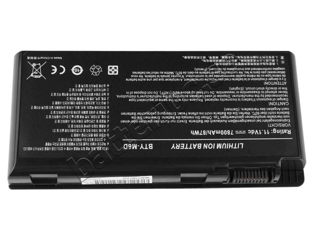 7800mAh Batterier MSI GT60 2QD 1074UK 2QD-1084JP