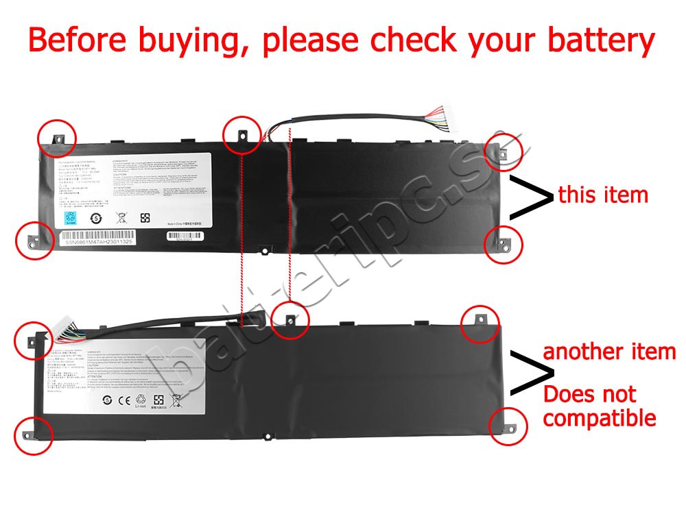 5280mAh 80.25Wh Batterier MSI GS65