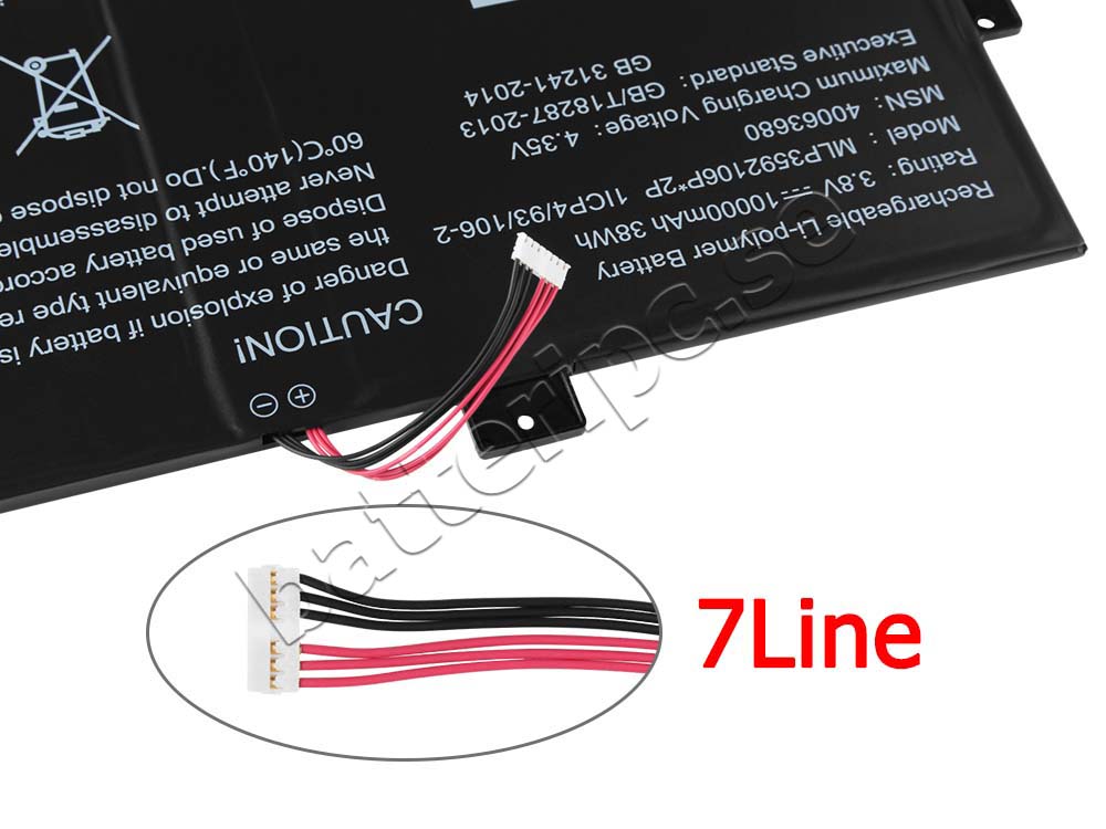 Batterier Medion Akoya E2215T 10000mAh 38Wh