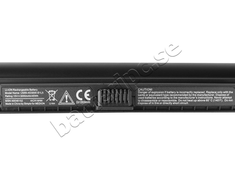 Batterier Medion Akoya S6211T MD 98568 3000mAh 45Wh
