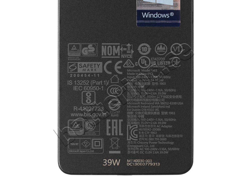 Original 39W Surface Laptop i5 AC Adapter Laddare