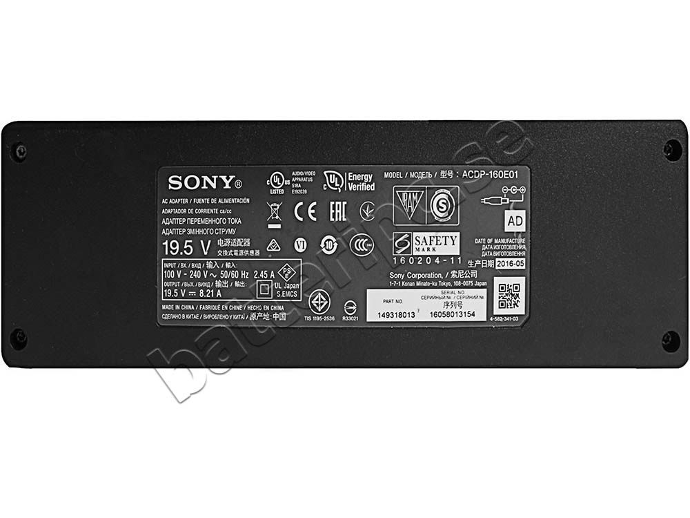 Original 160W AC Adapter Laddare Sony KD-55X720E KD55X720E + Kabel