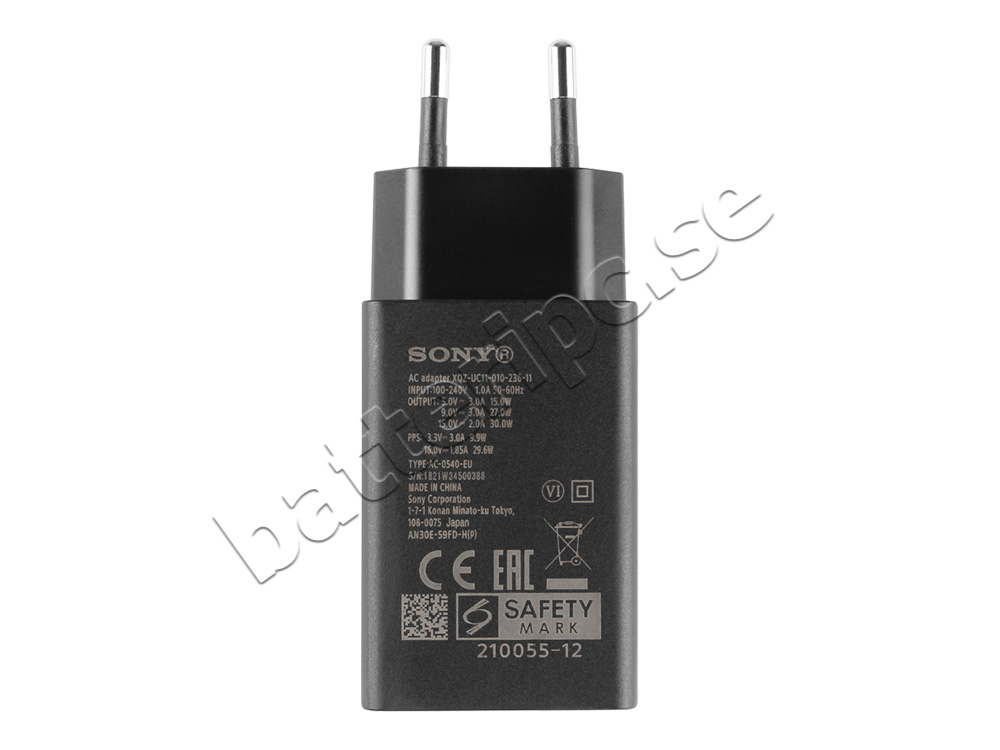 Original 30W USB-C a USB-C Rápida Laddare Sony Xperia 1 III SO-51B