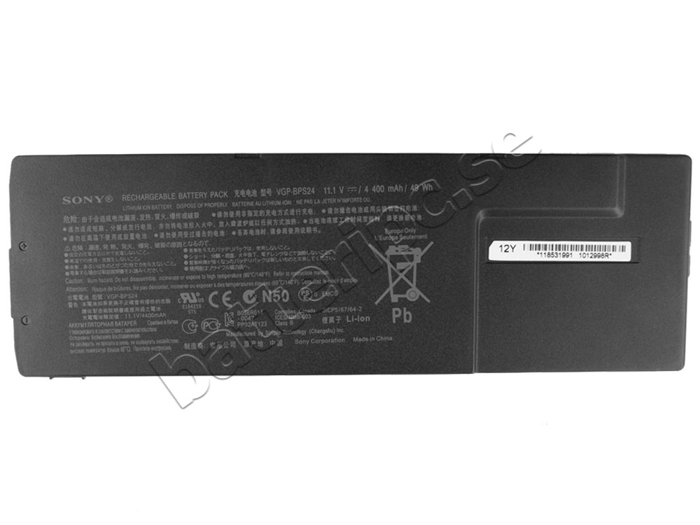 Original 4400mAh 49Wh Batterier Sony Vaio SVS13112FXB